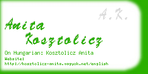 anita kosztolicz business card